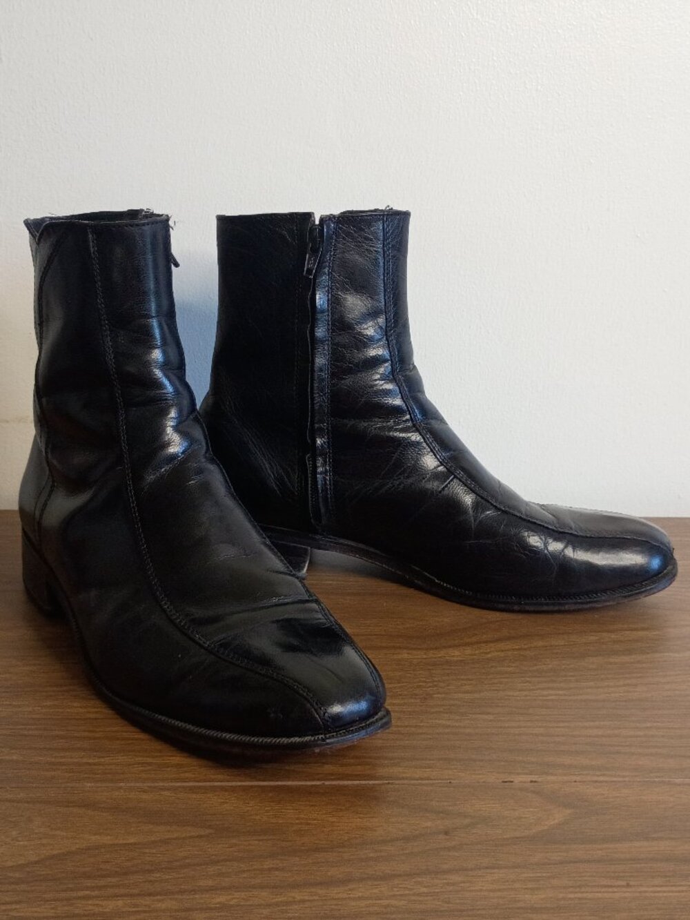 *Classic* 70s FLORSHEIM Duke 11087 Men's Sz 8.5D Black 8" Beatle Boot